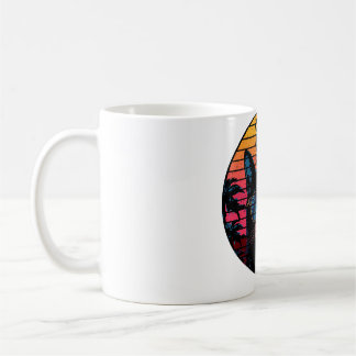Coole Katzenbrille Vintage Synthwave Sonnenunterga Kaffeetasse