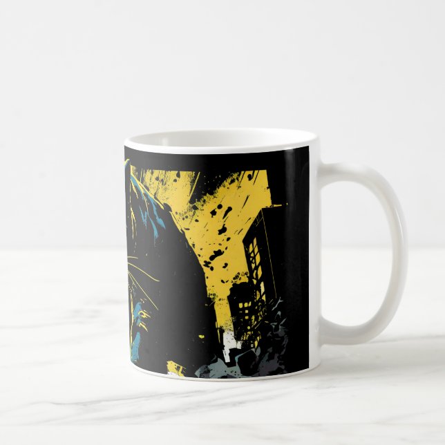 Coole Katzenkunst, inspiriert durch grafische Roma Kaffeetasse (Rechts)