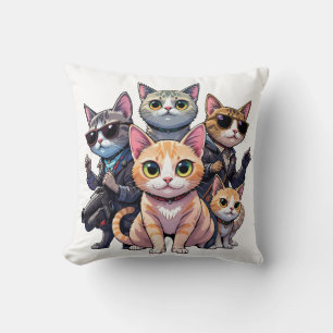 "Coole Katzenquad Retro Gang Kätzchen Kissen