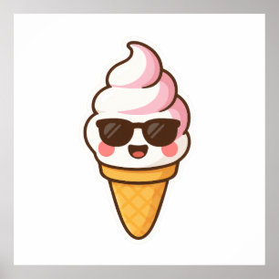 Coole Kawaii Ice Creme Poster