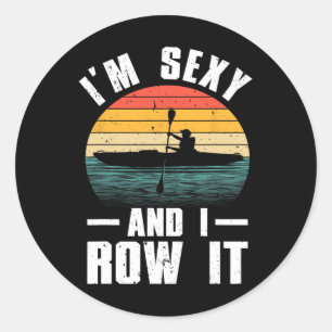 Coole Kayak-Kunst für Männer Frauen Kayaker Rudern Runder Aufkleber