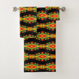 Coole Kente Pattern Badhandtuch Set