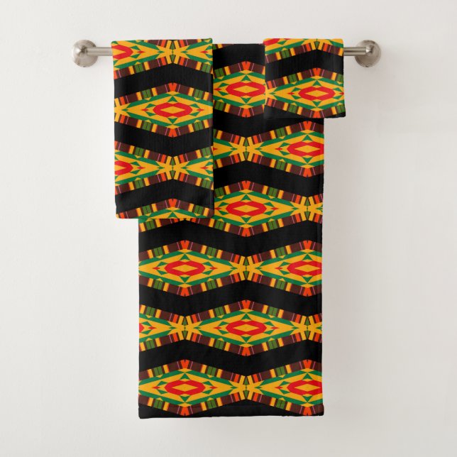 Coole Kente Pattern Badhandtuch Set (Insitu)