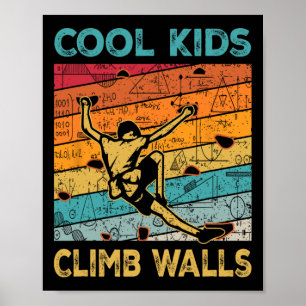 Coole Kids klettern an Wänden Extremsport Boulder  Poster
