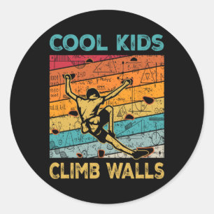 Coole Kids klettern an Wänden Extremsport Boulder Runder Aufkleber