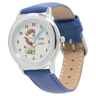 Coole Kids pinkeln Löwe fügen Namen unisex hinzu Armbanduhr