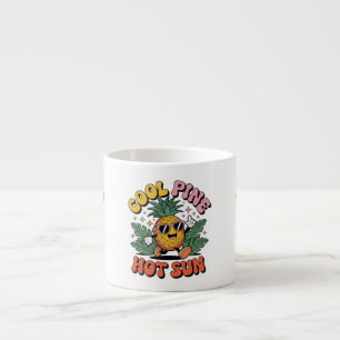 Coole Kiefer Heiße Sonne Retro Ananas Sommer Stimm Espressotasse