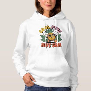Coole Kiefer Heiße Sonne Retro Ananas Sommer Stimm Hoodie