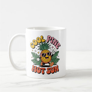 Coole Kiefer Heiße Sonne Retro Ananas Sommer Stimm Kaffeetasse