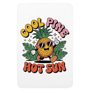 Coole Kiefer Heiße Sonne Retro Ananas Sommer Stimm Magnet