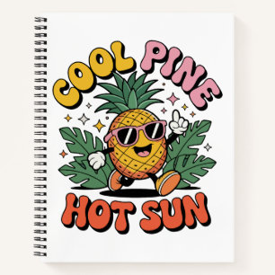 Coole Kiefer Heiße Sonne Retro Ananas Sommer Stimm Notizbuch