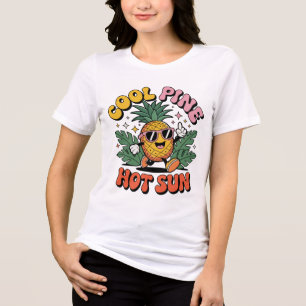 Coole Kiefer Heiße Sonne Retro Ananas Sommer Stimm Tri-Blend Shirt