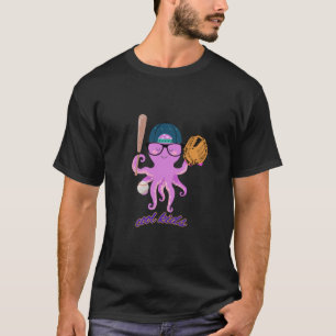 Coole Kinder Baseball Octopus T - Shirt