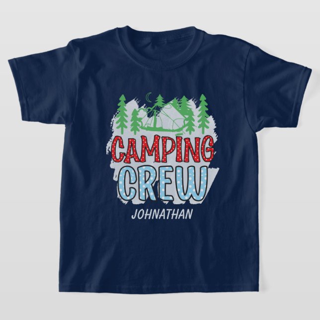 Coole Kinder Camping Crew hinzufügen Name unisex T-Shirt (Ablage )
