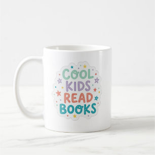 Coole Kinder lesen Bücher  - Buchliebhaber lesend Kaffeetasse