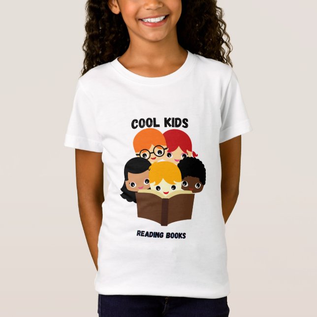 Coole Kinder lesen Bücher T-Shirt (Vorderseite)