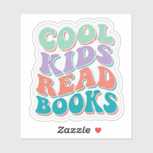 Coole Kinder lesen Bücher - welliges Buchliebhaber Aufkleber
