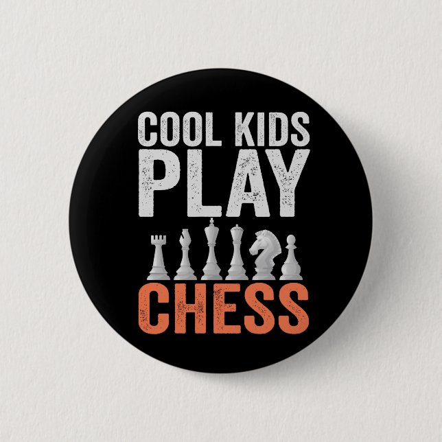 Coole Kinder spielen Schach Funny Schach Board Lie Button (Vorderseite)
