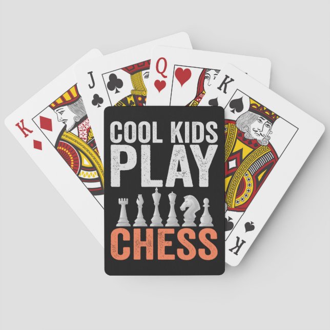 Coole Kinder spielen Schach Funny Schach Board Lie Spielkarten (Rückseite)