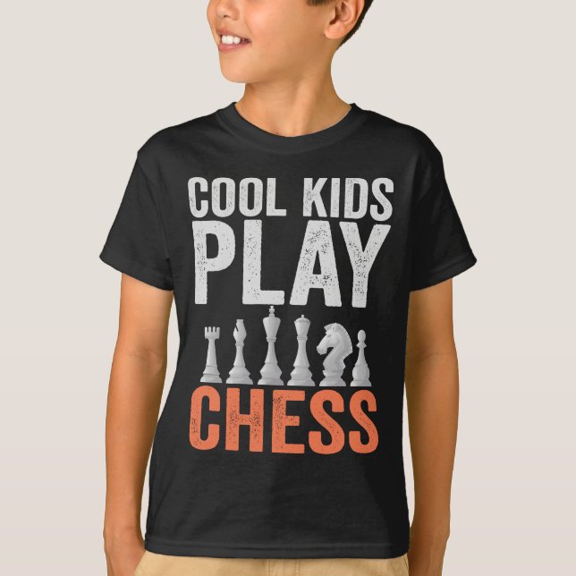 Coole Kinder spielen Schach Funny Schach Board Lie T-Shirt (Vorderseite)