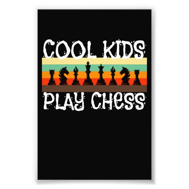 Coole Kinder spielen Schachspiel Schachspieler Sch Fotodruck (Vorne)