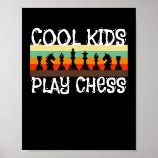 Coole Kinder spielen Schachspiel Schachspieler Sch Poster