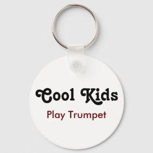 Coole Kinder spielen Trumpet T - Shirt Schlüsselanhänger