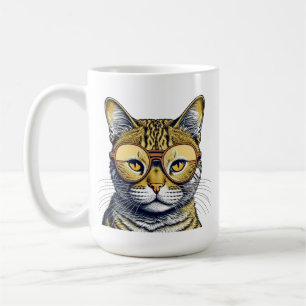 Coole Kitty Cat mit Brille Personalisiert Kaffeetasse