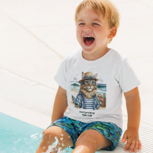 Coole Kitty-Katze am Strand  Baby T-shirt