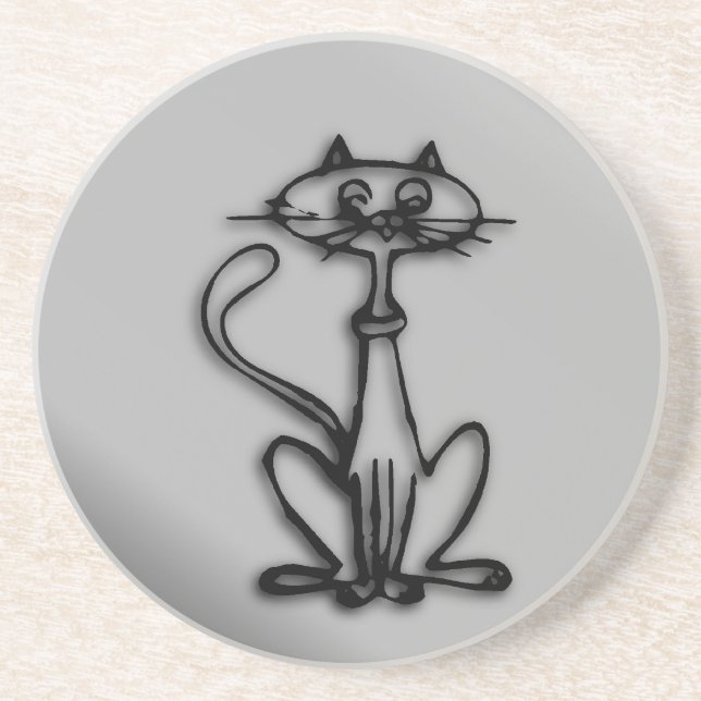 Coole Kitty-Katze Getränkeuntersetzer (Vorne)
