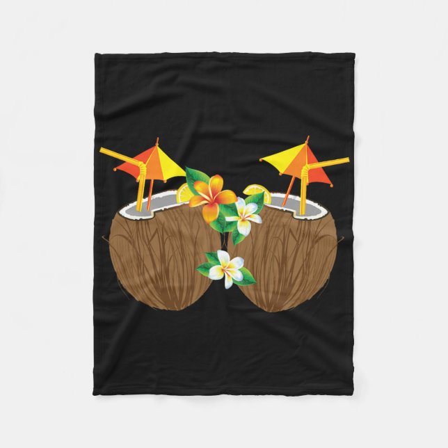 Coole Kokosgetränke Brust Funny Palm Tree Juice D Fleecedecke (Vorderseite)