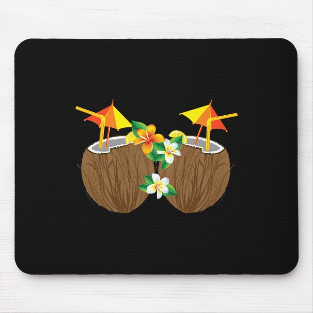 Coole Kokosgetränke Brust Funny Palm Tree Juice D Mousepad (Vorne)