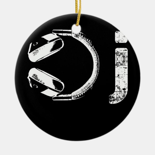 Coole Kopfhörer-Design für Men DJ Music Keramik Ornament (Vorne)