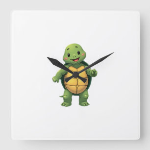 Coole kopflose Schildkröte Halloween-Kostüm _ Lust Quadratische Wanduhr