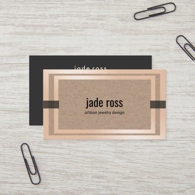 Coole Kraft Papier Schmuck Designer Rose Gold Bord Visitenkarte (Vorderseite/Rückseite Beispiel)