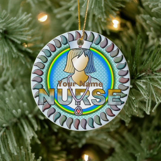 Coole Krankenschwester Keramik Ornament (Baum)
