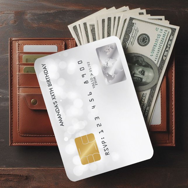 Coole Kreditkarte Geburtstag Partei Einladung (Cool Birthday Party Invitation)