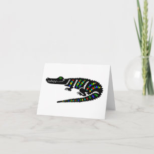 Coole KROKODILE - gefährdete Tiergrafik Karte