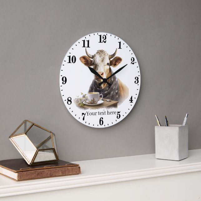 coole Küchen- oder Bürokaffee Große Wanduhr (Büro)