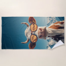 Coole Kuh Alpen Design Strandtuch