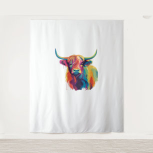 Coole Kuh im Wiesenklassik-T - Shirt Wandteppich