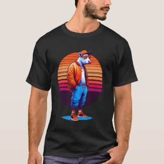 Coole Kuh moderner urbaner Stil Sonnenuntergang Re T-Shirt
