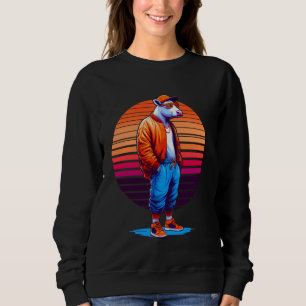 Coole Kuh Moderner urbaner Stil Sunset Retro Art Sweatshirt