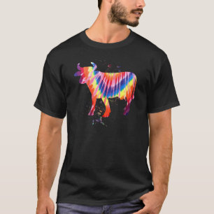 Coole Kuh-Tie-Dye-Retro-Effekt T-Shirt