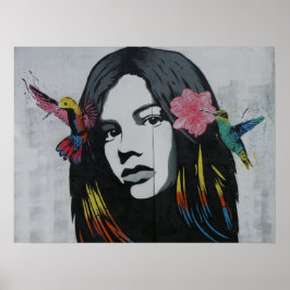 Coole Kunst zeichnend Maler Dame Moderne Kunst Poster