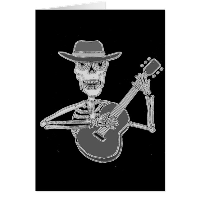 Coole künstlerische Skeleton spielende Gitarre (Vorne)