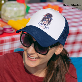 Coole Lady Votes Vintag Messy Hair Lady Election Truckerkappe