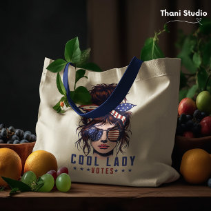 Coole Lady Wählt Vintage Unordentliche Haare Lady Tragetasche