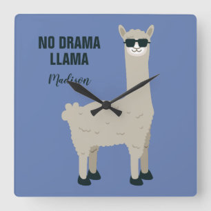 Coole Lama-Name- u. -farbwanduhr Quadratische Wanduhr
