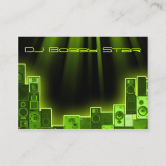 coole Laser-Geschäftskarte DJ grüne Visitenkarte